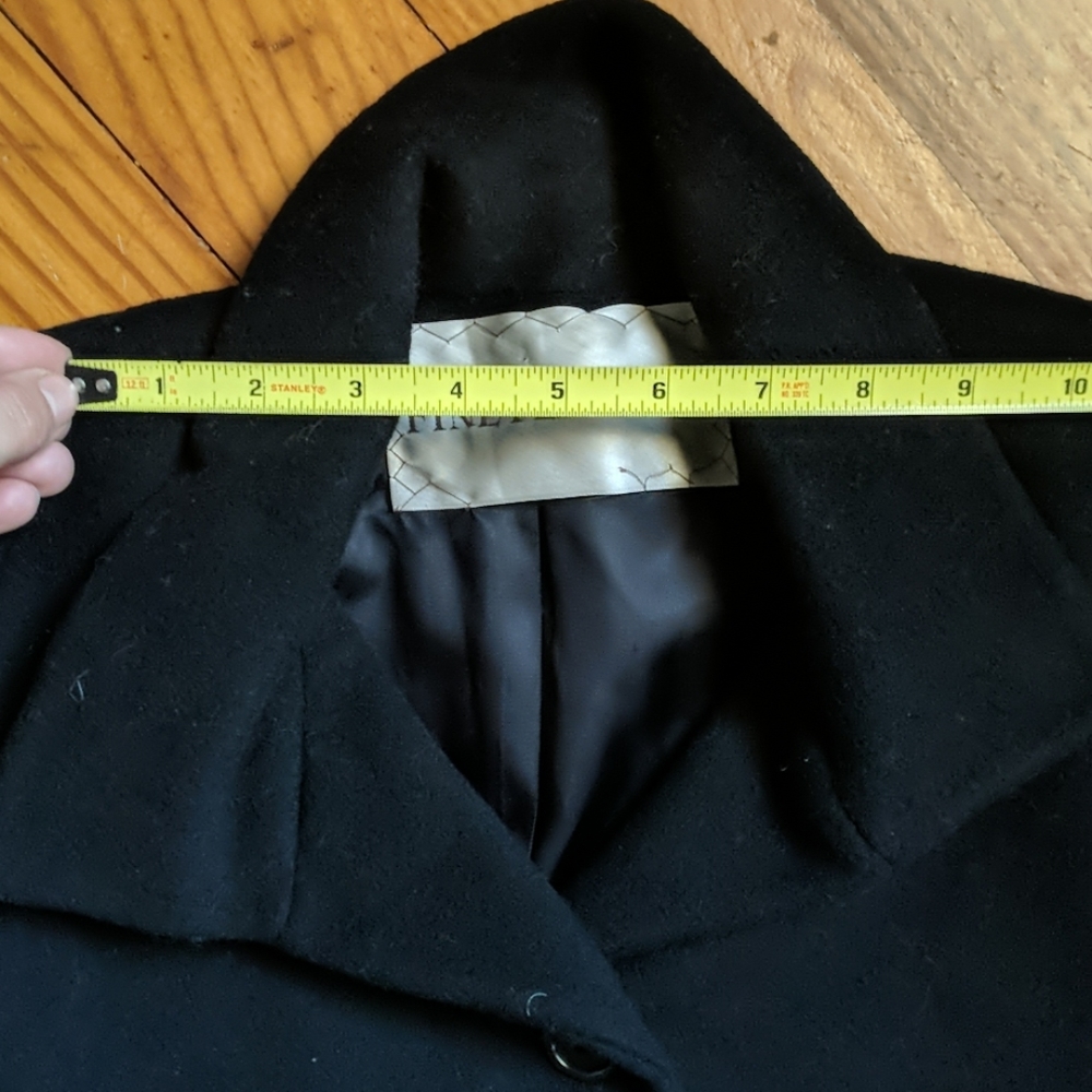 Fine feathers Angora wool black peacoat - Picture 6 of 6